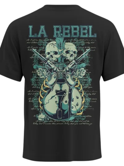 Twin Rebellion – LA Skull Guns Tee